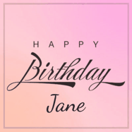 Happy Birthday Jane GIF: A beautiful birthday cake gif with animated sparkles and glitter Happy Birthday Name you can customize