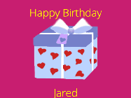 Happy Birthday Jared GIF: Cute dog golden retriever happy birthday gif. A hat falls onto his head and he wink at you. Customize the birthday wish.