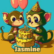 Happy Birthday Jasmine GIF: What are these cute things with the ugly birthday cake! A name, but no happy birthday. I may have screwed this one up.
