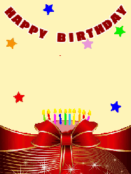 Happy Birthday Jerry GIF: Birthday cake animated gif where a birthday cake popups up. Animated confetti and stars, customize text.