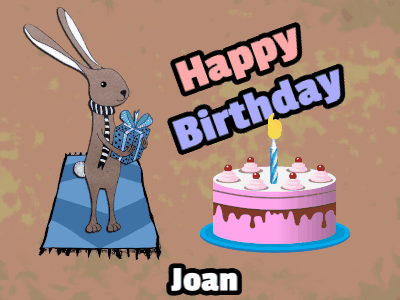 Bright and colorful Happy Birthday Joan animated GIF
