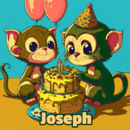 Happy Birthday Joseph GIF: What are these cute things with the ugly birthday cake! A name, but no happy birthday. I may have screwed this one up.