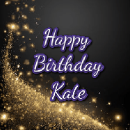 Happy Birthday Kate GIF: A beautiful Animated Happy Birthday GIF full of glitter and fireworks. It reads Happy Birthday Name and can be customized.
