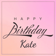Happy Birthday Kate GIF: A beautiful birthday cake gif with animated sparkles and glitter Happy Birthday Name you can customize