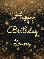 Happy Birthday Kenny GIF: A beautiful happy birthday gif on a dark glitter background with bubbles and animation. It reads Happy Birtday. Customize it!