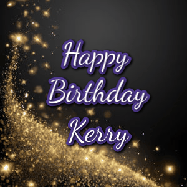 Happy Birthday Kerry GIF: A beautiful Animated Happy Birthday GIF full of glitter and fireworks. It reads Happy Birthday Name and can be customized.