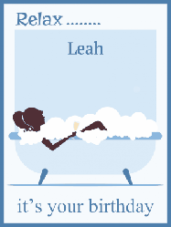 Happy Birthday Leah GIF: Pink animated happy birthday card with a cake, falling hearts, and a name and banner you can personalize.