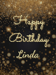 Happy Birthday Linda GIF: A beautiful happy birthday gif on a dark glitter background with bubbles and animation. It reads Happy Birtday. Customize it!