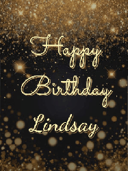 Happy Birthday Lindsay GIF: A beautiful happy birthday gif on a dark glitter background with bubbles and animation. It reads Happy Birtday. Customize it!