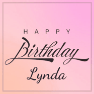Happy Birthday Lynda GIF: A beautiful birthday cake gif with animated sparkles and glitter Happy Birthday Name you can customize