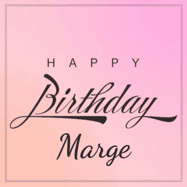 Happy Birthday Marge GIF: A beautiful birthday cake gif with animated sparkles and glitter Happy Birthday Name you can customize
