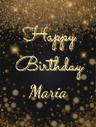Happy Birthday Maria GIF: A beautiful happy birthday gif on a dark glitter background with bubbles and animation. It reads Happy Birtday. Customize it!