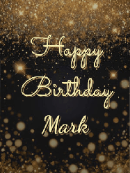 Happy Birthday Mark GIF: A beautiful happy birthday gif on a dark glitter background with bubbles and animation. It reads Happy Birtday. Customize it!