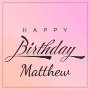Happy Birthday Matthew GIF: A beautiful birthday cake gif with animated sparkles and glitter Happy Birthday Name you can customize