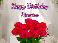 Happy Birthday Maxine GIF: Beautiful Happy Birtday GIF with a roses and pink hearts coming and going with text reading Happy Birthday Customize because you can customize it