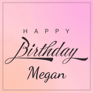 Happy Birthday Megan GIF: A beautiful birthday cake gif with animated sparkles and glitter Happy Birthday Name you can customize