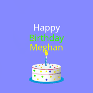 Happy Birthday Meghan GIF: What a cute birthday gif! an emoji happy face falls down with a balloon, reveals a birthday cake, and rolls away.