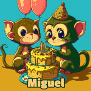 Happy Birthday Miguel GIF: What are these cute things with the ugly birthday cake! A name, but no happy birthday. I may have screwed this one up.