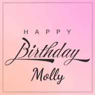 Happy Birthday Molly GIF: A beautiful birthday cake gif with animated sparkles and glitter Happy Birthday Name you can customize