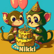 Happy Birthday Nikki GIF: What are these cute things with the ugly birthday cake! A name, but no happy birthday. I may have screwed this one up.