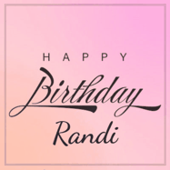 Happy Birthday Randi GIF: A beautiful birthday cake gif with animated sparkles and glitter Happy Birthday Name you can customize
