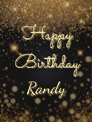 Happy Birthday Randy GIF: A beautiful happy birthday gif on a dark glitter background with bubbles and animation. It reads Happy Birtday. Customize it!