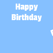 Happy Birthday Raymond GIF: A silly animated Happy Birthday GIF with a smiling emoji rolling into scene and leaving behind a birthday cake.