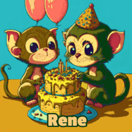 Happy Birthday Rene GIF: What are these cute things with the ugly birthday cake! A name, but no happy birthday. I may have screwed this one up.