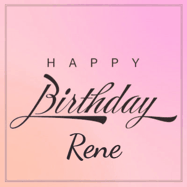 Happy Birthday Rene GIF: A beautiful birthday cake gif with animated sparkles and glitter Happy Birthday Name you can customize