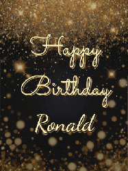 Happy Birthday Ronald GIF: A beautiful happy birthday gif on a dark glitter background with bubbles and animation. It reads Happy Birtday. Customize it!