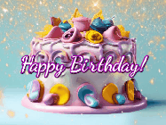 Happy Birthday Ronaldo GIF: A beautiful birthday cake gif with animated sparkles and glitter Happy Birthday Name you can customize