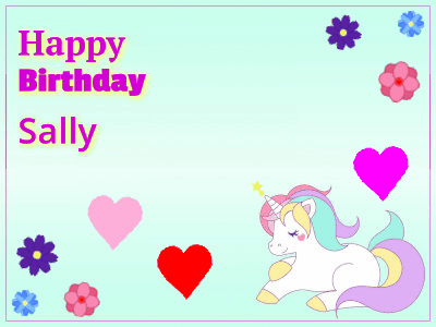 Happy Birthday Sally animated sparkling GIF