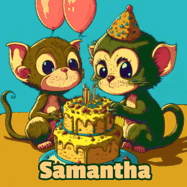 Happy Birthday Samantha GIF: What are these cute things with the ugly birthday cake! A name, but no happy birthday. I may have screwed this one up.