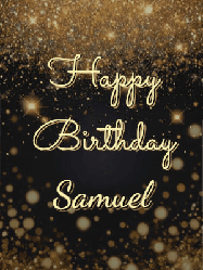 Happy Birthday Samuel GIF: A beautiful happy birthday gif on a dark glitter background with bubbles and animation. It reads Happy Birtday. Customize it!