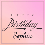 Happy Birthday Sophia GIF: A beautiful birthday cake gif with animated sparkles and glitter Happy Birthday Name you can customize