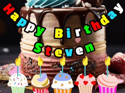 Vibrant Happy Birthday Steven animation with bold colors and dynamic effects