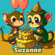 Happy Birthday Suzanne GIF: What are these cute things with the ugly birthday cake! A name, but no happy birthday. I may have screwed this one up.