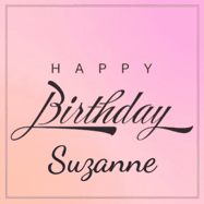 Happy Birthday Suzanne GIF: A beautiful birthday cake gif with animated sparkles and glitter Happy Birthday Name you can customize