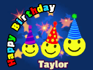 Happy Birthday Taylor GIF: Birthday gif animated with bath bubbles, a lady in the bathtub, and a message to relax its your birthday. Customize the name.