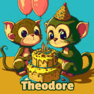 Happy Birthday Theodore GIF: What are these cute things with the ugly birthday cake! A name, but no happy birthday. I may have screwed this one up.