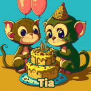 Happy Birthday Tia GIF: What are these cute things with the ugly birthday cake! A name, but no happy birthday. I may have screwed this one up.