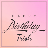 Happy Birthday Trish GIF: A beautiful birthday cake gif with animated sparkles and glitter Happy Birthday Name you can customize