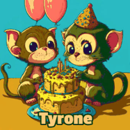Happy Birthday Tyrone GIF: What are these cute things with the ugly birthday cake! A name, but no happy birthday. I may have screwed this one up.