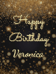 Happy Birthday Veronica GIF: A beautiful happy birthday gif on a dark glitter background with bubbles and animation. It reads Happy Birtday. Customize it!