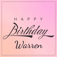 Happy Birthday Warren GIF: A beautiful birthday cake gif with animated sparkles and glitter Happy Birthday Name you can customize