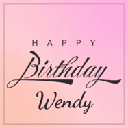 Happy Birthday Wendy GIF: A beautiful birthday cake gif with animated sparkles and glitter Happy Birthday Name you can customize