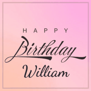 Happy Birthday William GIF: A beautiful birthday cake gif with animated sparkles and glitter Happy Birthday Name you can customize
