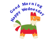 Happy Wednesday GIF, number 13: A happy pinata animated birthday gif with animated text that you can customize.