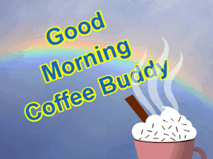 good morning coffee gif 8 with rainbow and latte