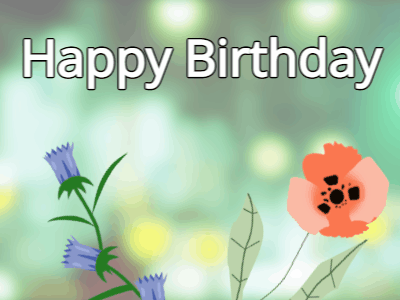 happy birthday flower GIF 4